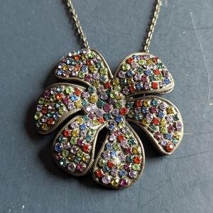 Sorrelli Multicolor Crystal Flower Necklace